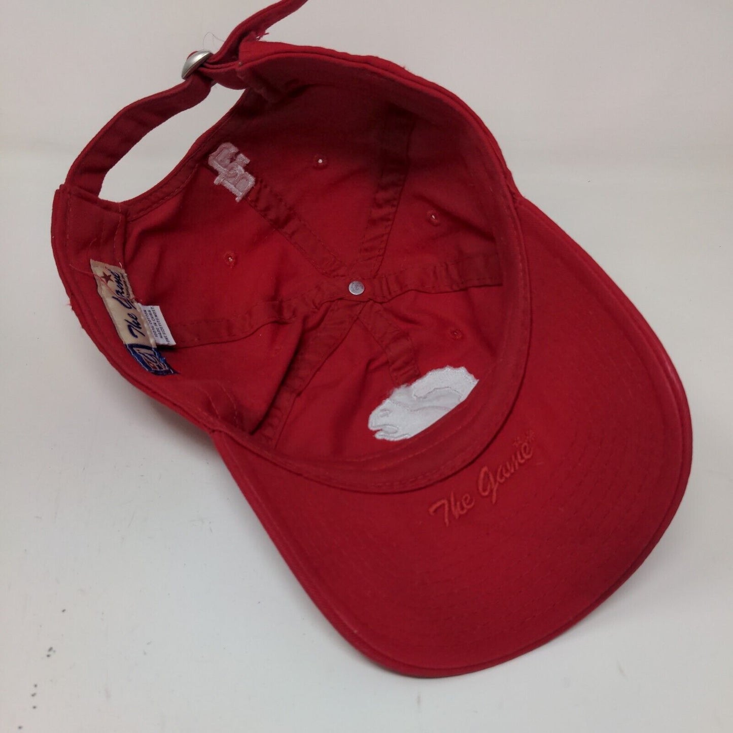 The Game Men's Slideback Hat Red Size OSFM Embroidered BG Squirrel Logo