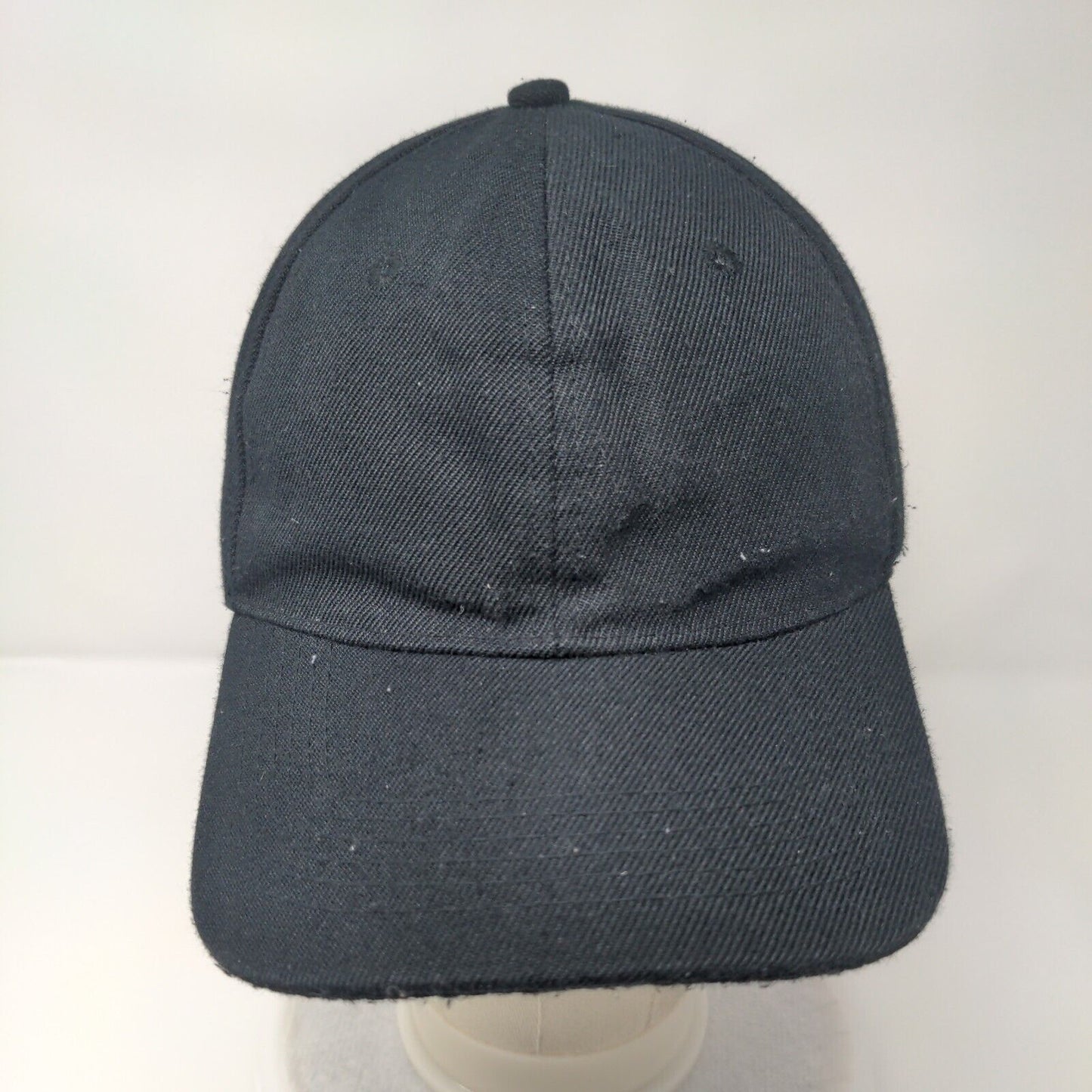 Unbranded Strapback Hat Black One Size Adjustable Vented Holes 6 Panel Blank