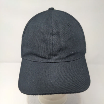 Unbranded Strapback Hat Black One Size Adjustable Vented Holes 6 Panel Blank