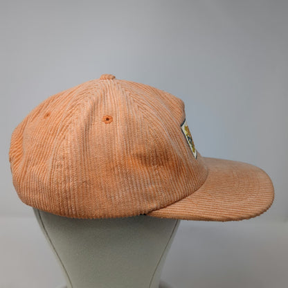 Teton Gravity Research Hat 5 Panel Orange One Size Corduroy Snapback Patch