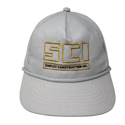 SCI Simplot Construction Inc. Snapback Rope Hat Gray OSFA Embroidered