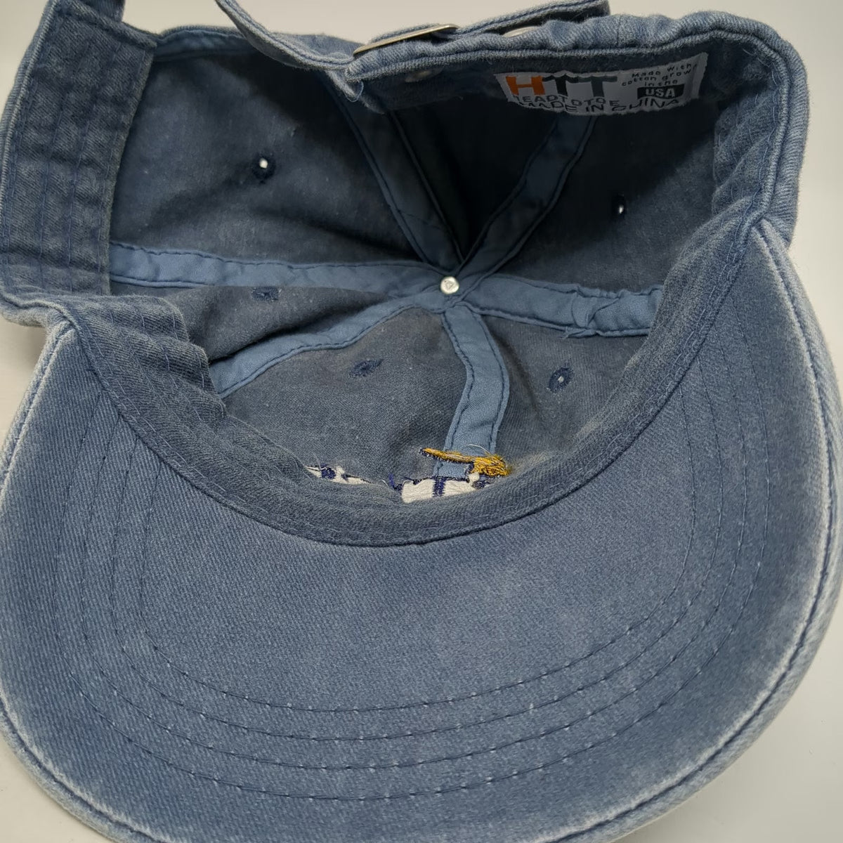 HTT Baseball Cap Blue One Size Portico Seafood Fish Logo Adjustable Cotton Hat