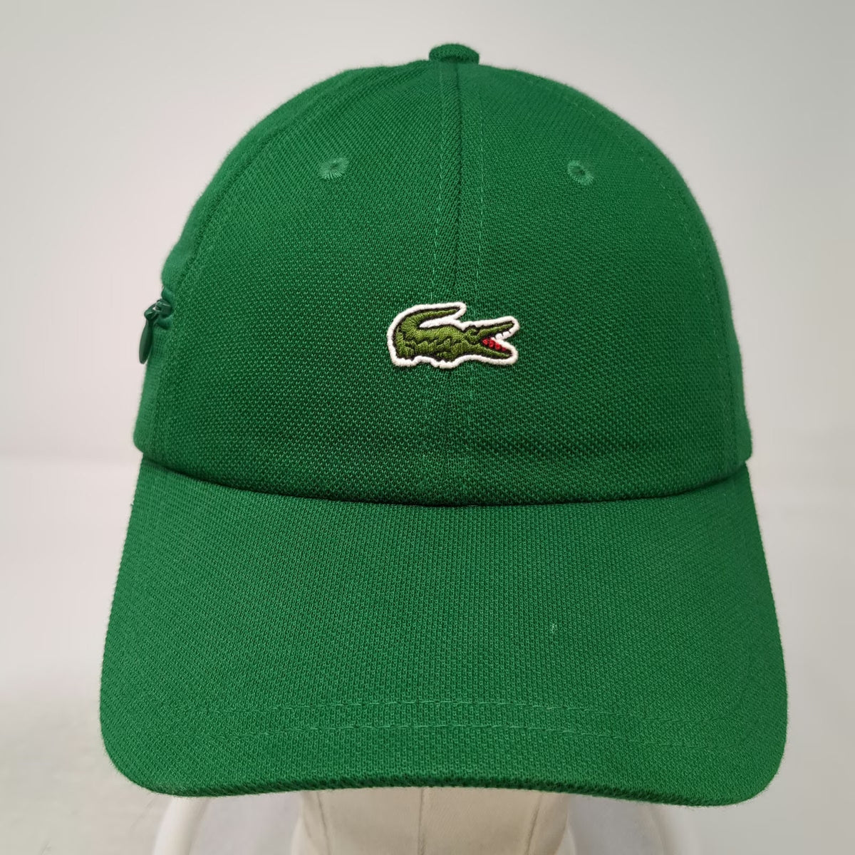 Supreme Lacoste L!ve Green Baseball Cap Hat Zipper Pocket Strapback Cotton