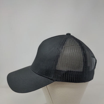 Otto Snapback Trucker Hat Black One Size Adjustable Mesh Back 6 Panel Blank