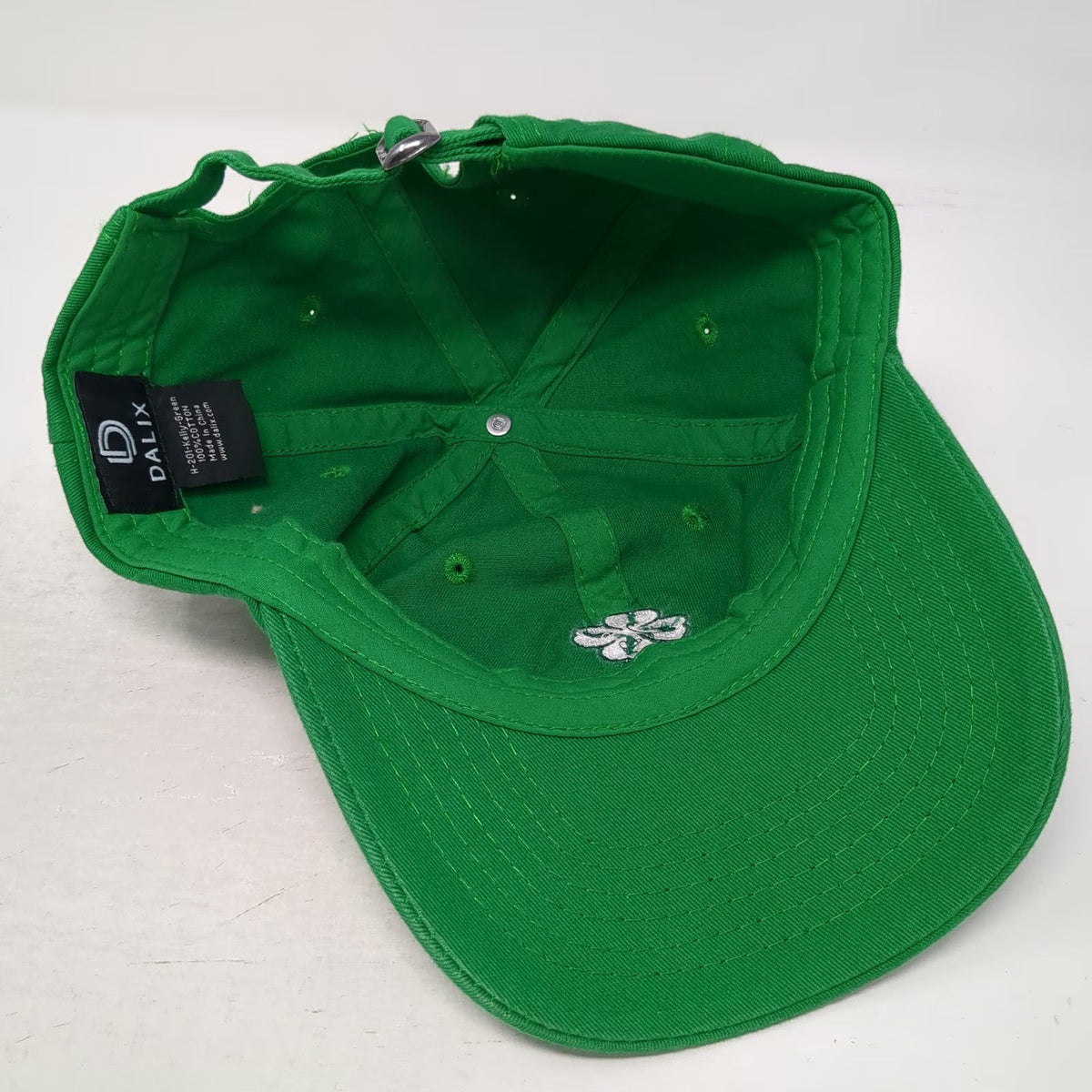 DALIX Baseball Cap Green One Size Embroidered Four Leaf Clover Cotton Strap Hat