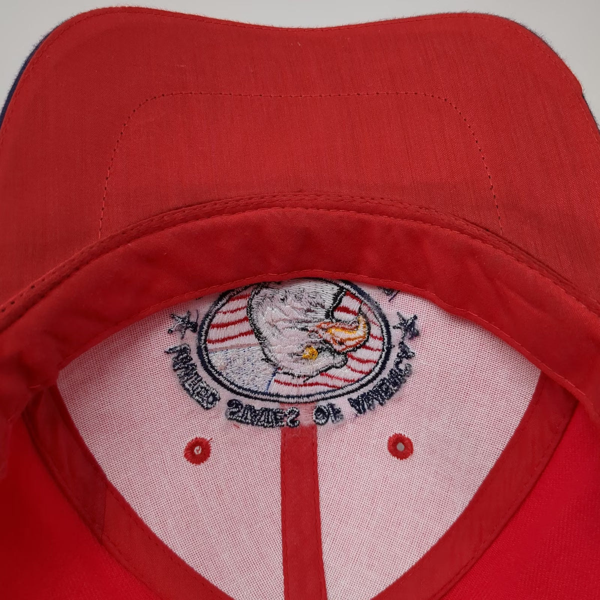 Baseball Cap Red One Size Washington DC USA Eagle Patriotic Flag Strapback Hat