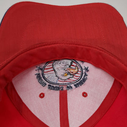 Baseball Cap Red One Size Washington DC USA Eagle Patriotic Flag Strapback Hat