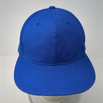Leader Fitted Hat Blue 7 1/2 Solid 6 Panel Vent Holes Blank Outdoor