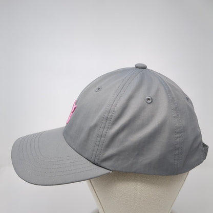 PUMA Slideback Hat Gray One Size Adjustable Embroidered Vented Holes 6 Panel
