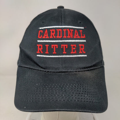 Cardinal Ritter Strapback Hat Black Embroidered School Logo 100% Cotton