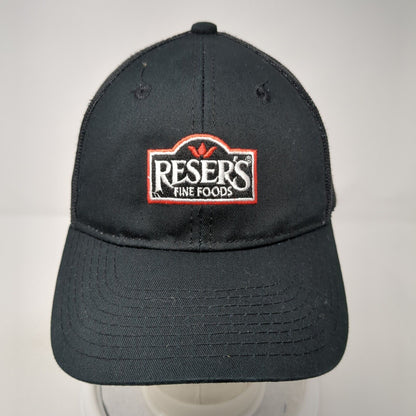 Reser's Fine Foods Strapback Trucker Hat Black One Size Adjustable Mesh Back