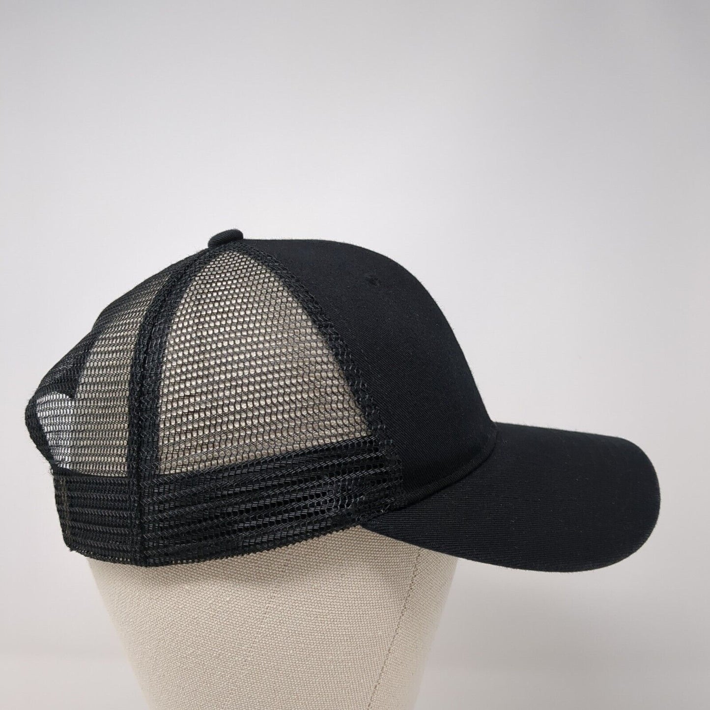 Unbranded Snapback Mesh Back Trucker Hat Black One Size Adjustable Blank