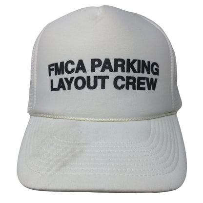 FMCA PAKING LAYOUT CREW Snapback Trucker Hat White OSFA Mesh Back Rope Cobra