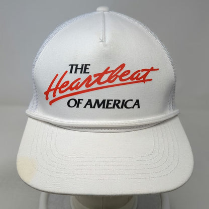 THE CLASSICS Trucker Hat White One Size Heartbeat of America Mesh Rope Snapback