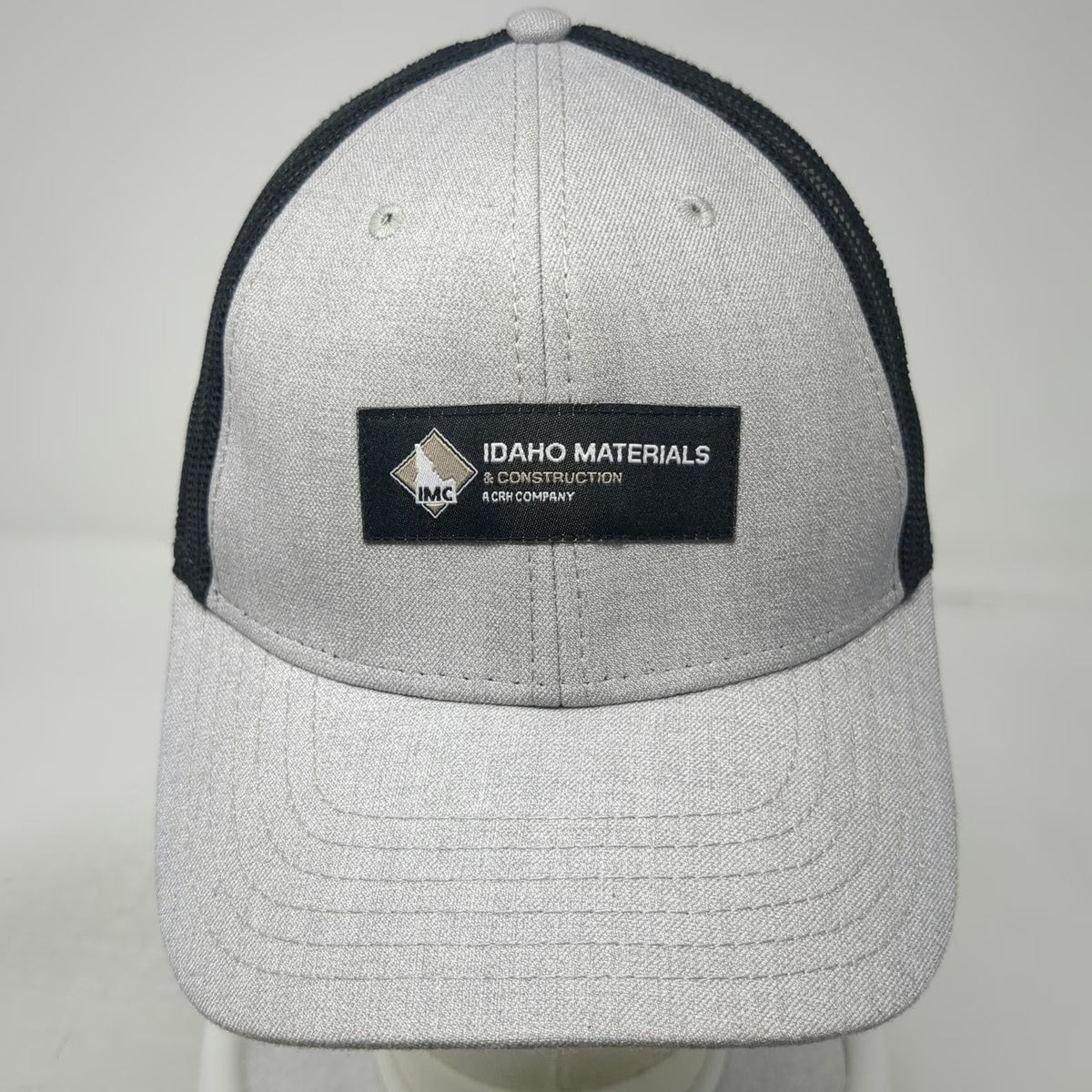OTTO Trucker Hat Gray Black One Size Mesh Back Snapback IMC Idaho Construction