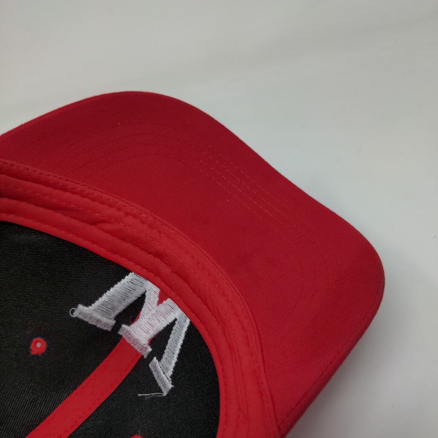 Letter W Youth Strapback Hat Red OS Adjustable Embroidered Vented Holes Otto