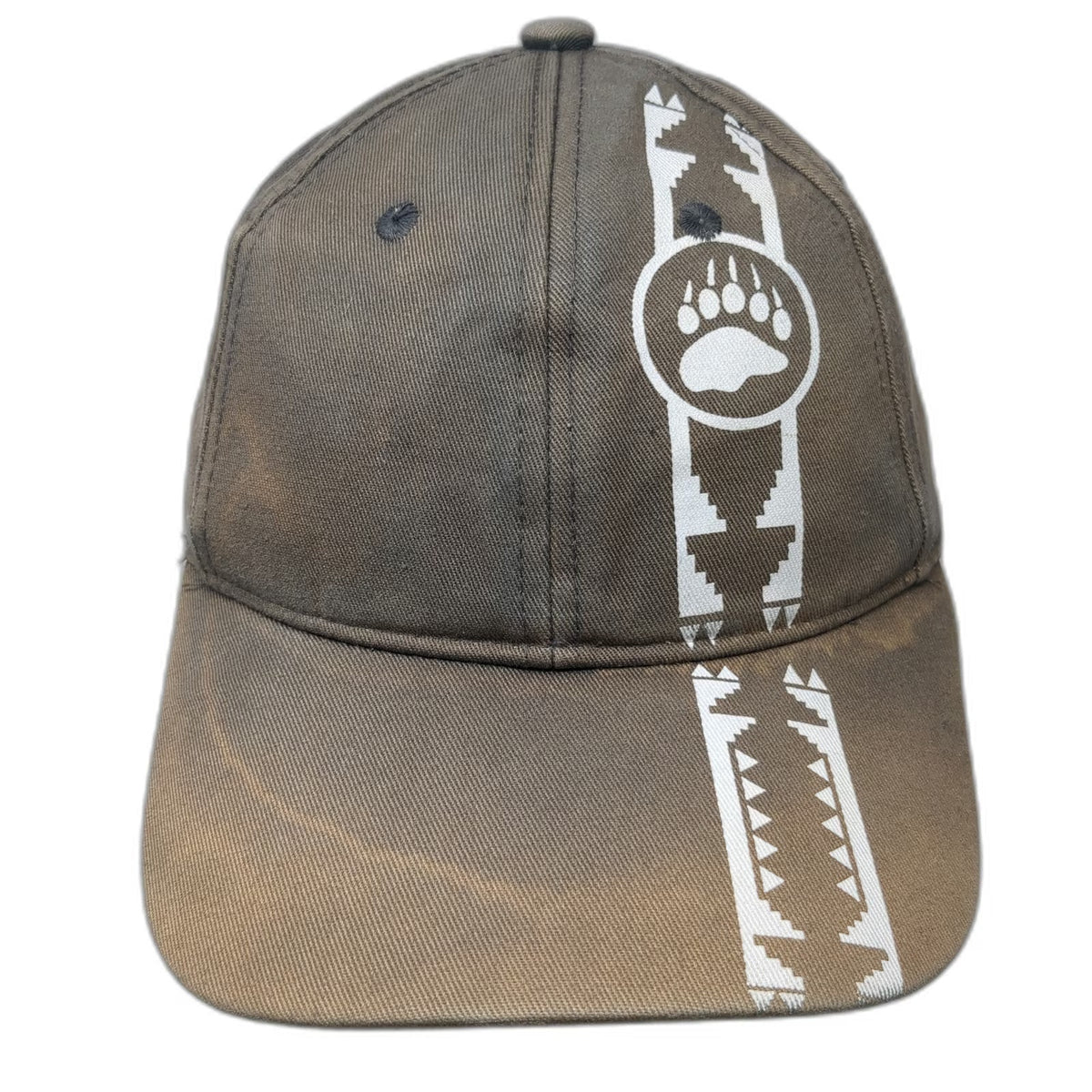 Gray Baseball Cap One Size Bear Paw Geometric Pattern Yellowstone Strapback Hat