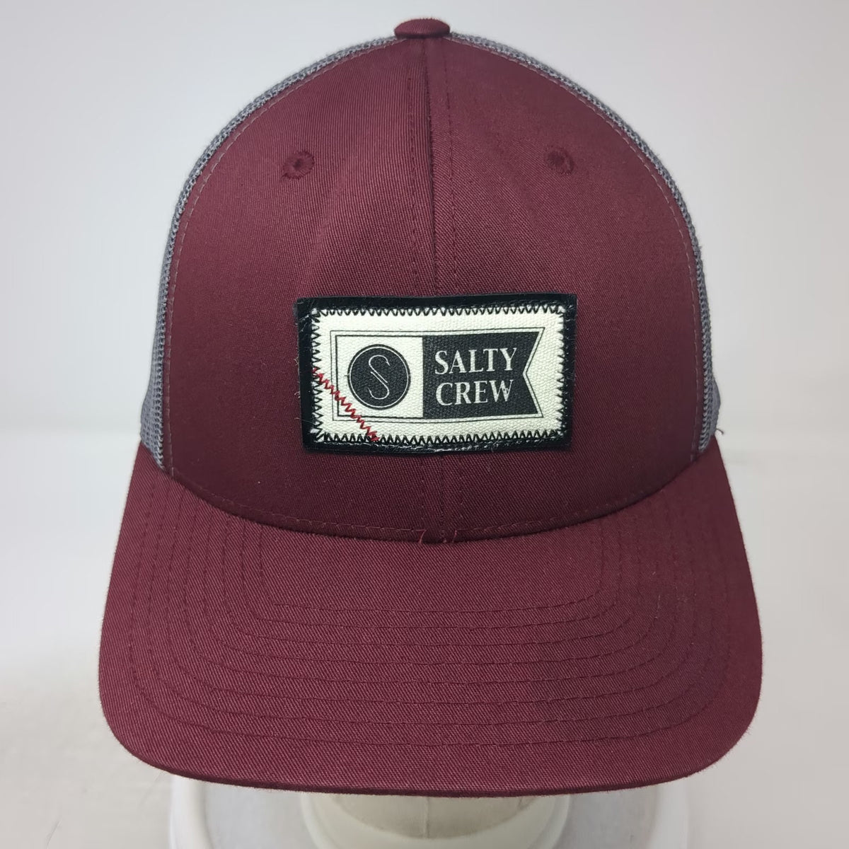 Salty Crew Red Baseball Cap One Size Mesh Back Snapback Patch Hat Adjustable