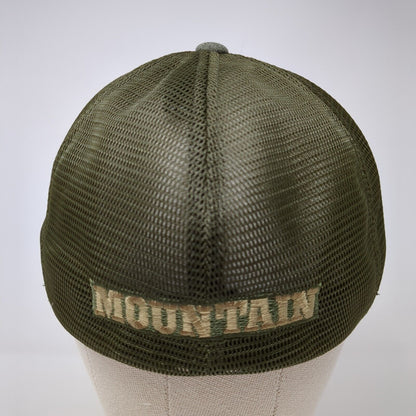 Mountain Fitted Trucker Hat Green L/XLFlexfit Unipanel Mesh Back Yupoong