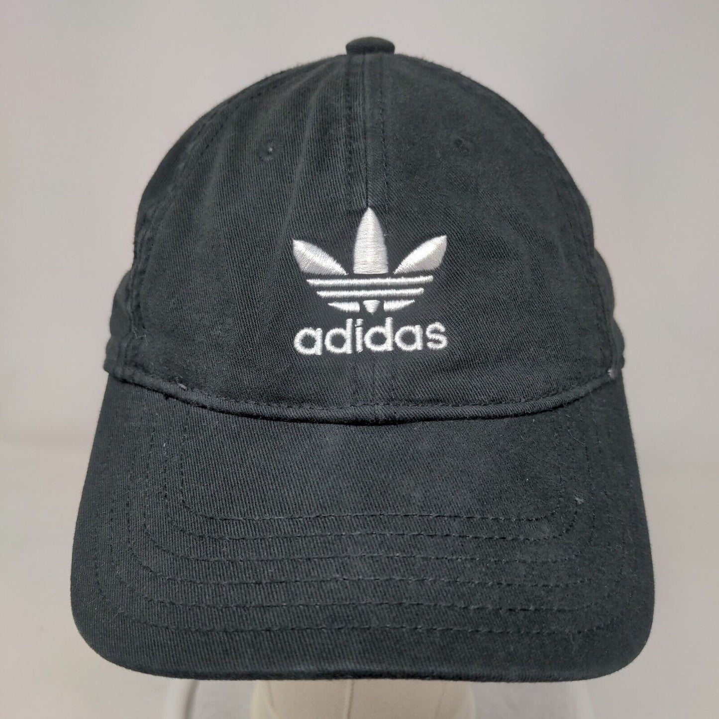 Adidas Trefoil Slideback Hat Black OSFA Embroidered 3 Stripes Adjustable