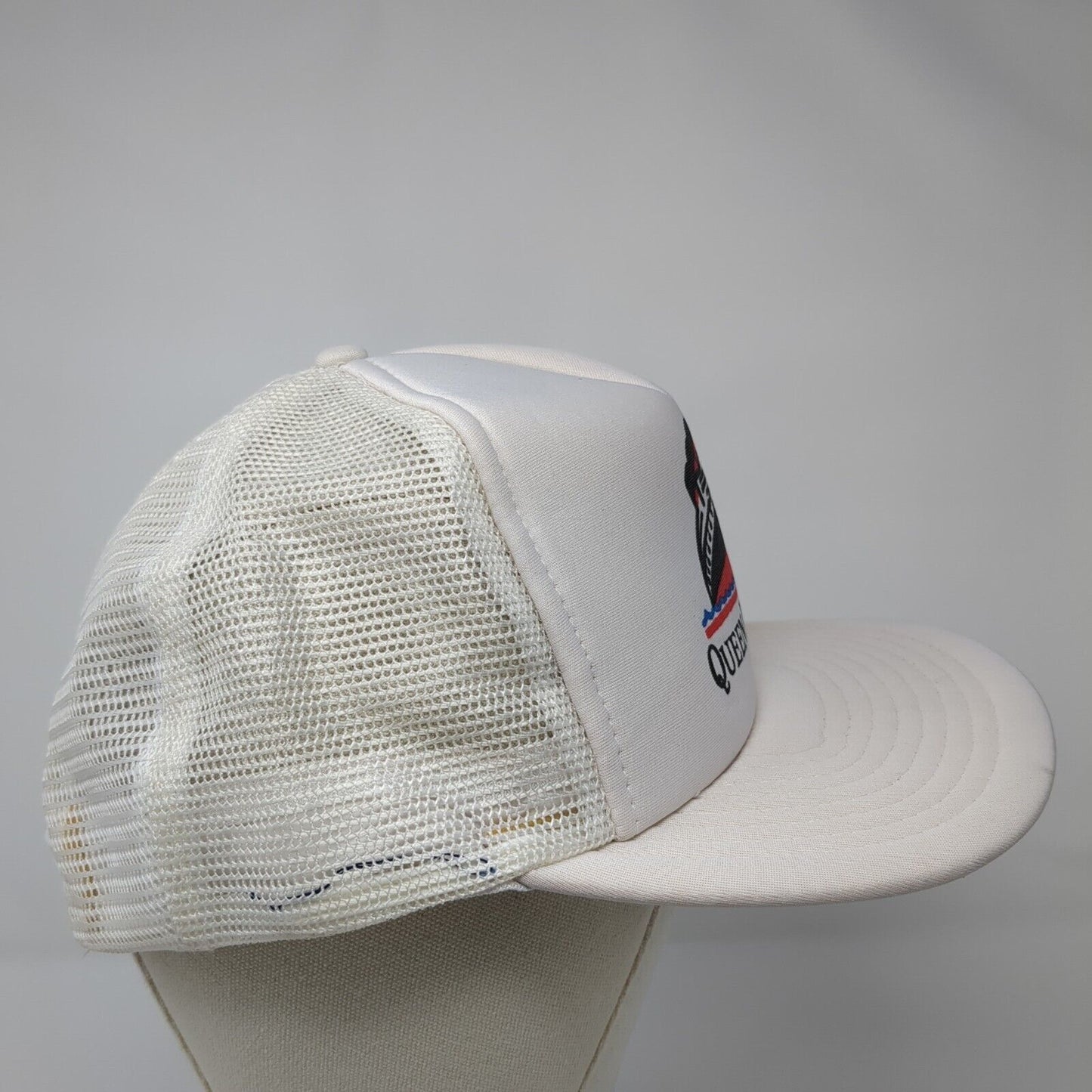 Vintage Queen Mary Cruise Ship Snapback Mesh Back Trucker Hat White OSFA