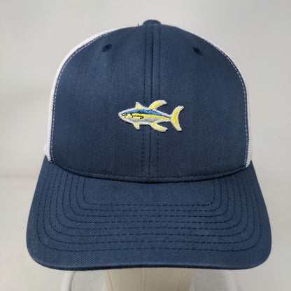 Salty Crew Fish Patch Snapback Mesh Back Trucker Hat Blue One Size Colorblock