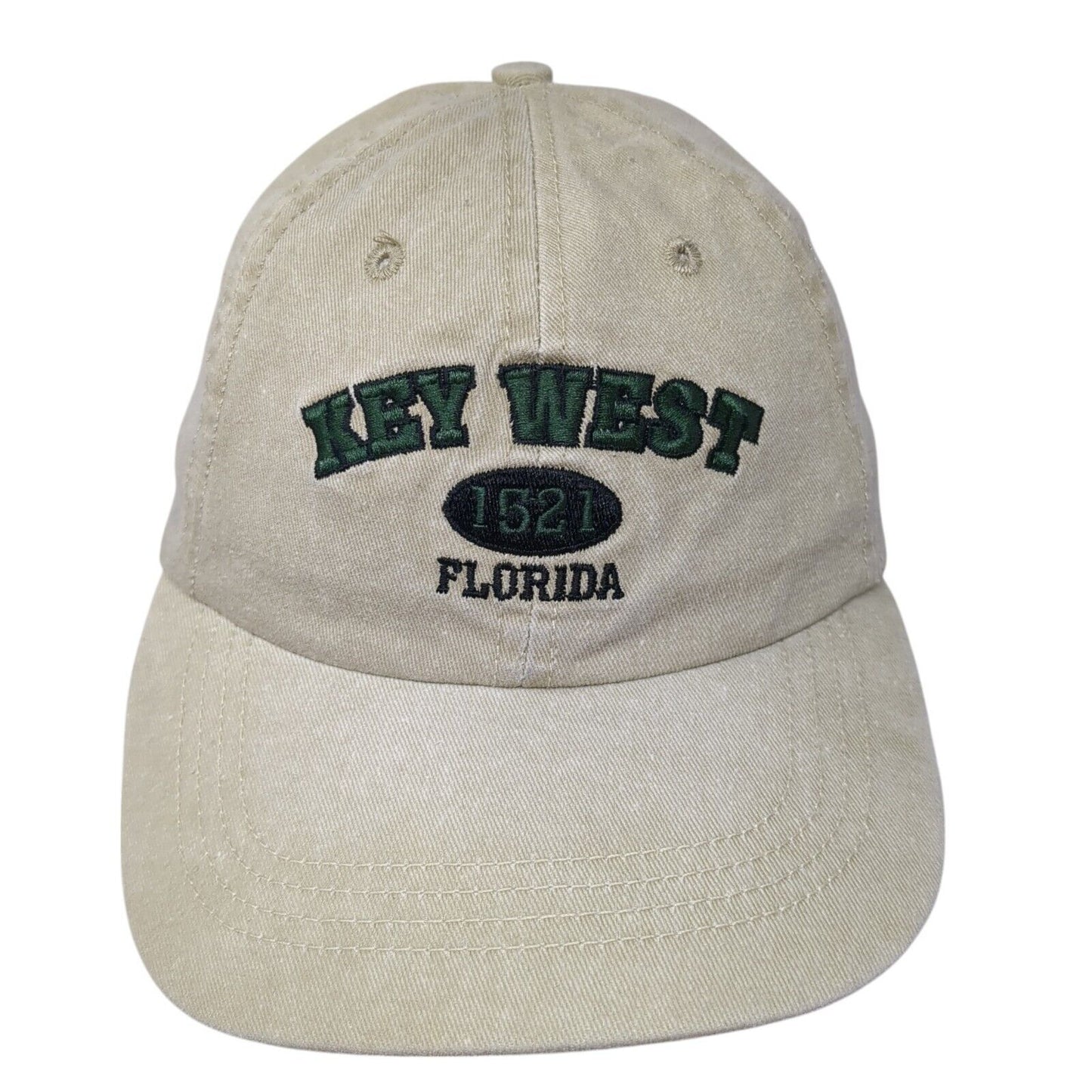 Key West Florida 1521 Strapback Hat Tan One Size Adjustable Embroidered 6 Panel