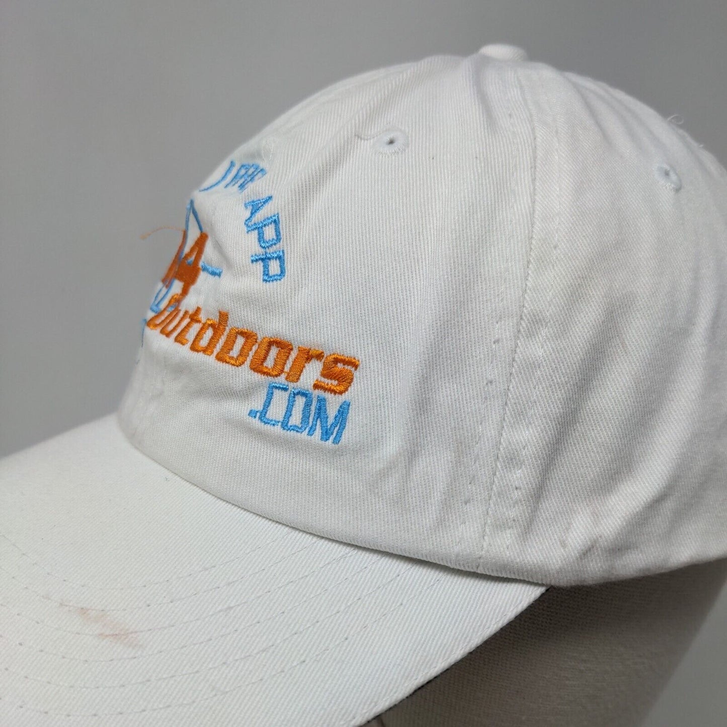 R4 Outdoors.com Free App Strapback Hat White One Size Adjustable Embroidered