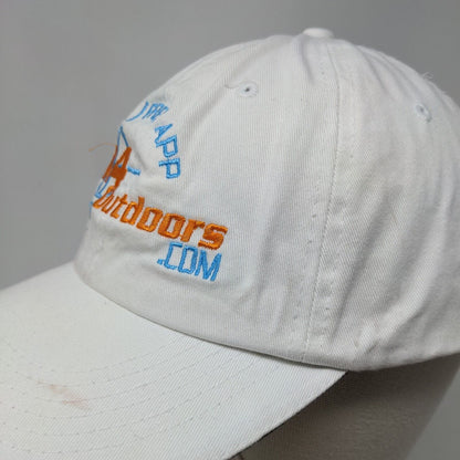 R4 Outdoors.com Free App Strapback Hat White One Size Adjustable Embroidered