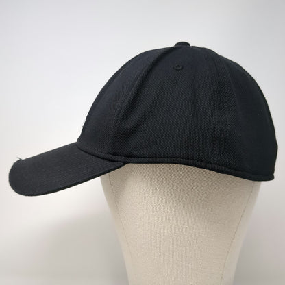 Adidas Baseball Cap Black One Size Performance Mesh Stretch Fit Logo Stitch Hat