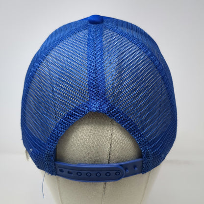 Rhino Rush Blue Trucker Hat One Size Mesh Snapback Foam Energy Graphic Logo Cap
