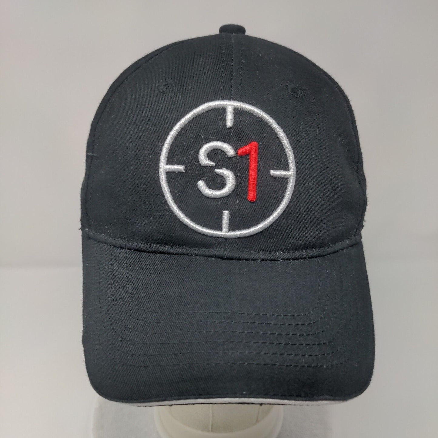 S1 Sightron Strapback Hat Black OSFM Embroidered 6 Panel Outdoor Cap
