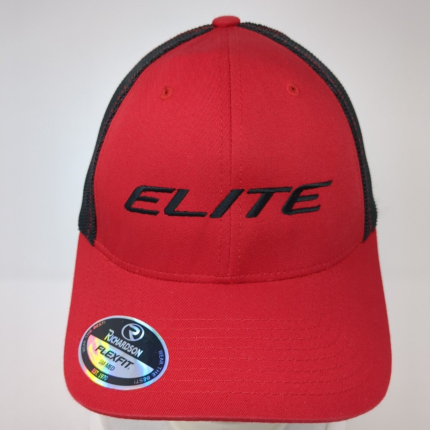 Elite Fitted Trucker Hat Red S/M Flexfit Lightweight Mesh Back Richardson