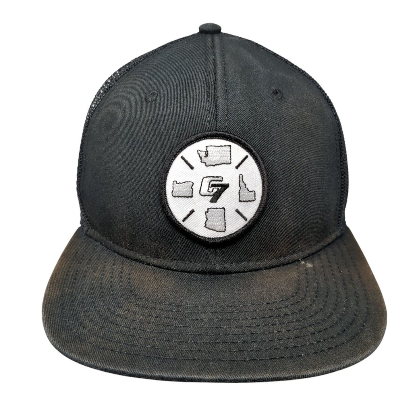 G7 Snapback Trucker Hat Black One Size Adjustable Mesh Back Otto Cotton