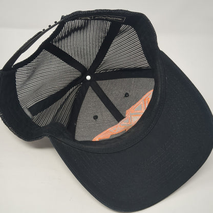 Trout Trucker Hat Black Large Adjustable Embroidered Mesh Back Richardson