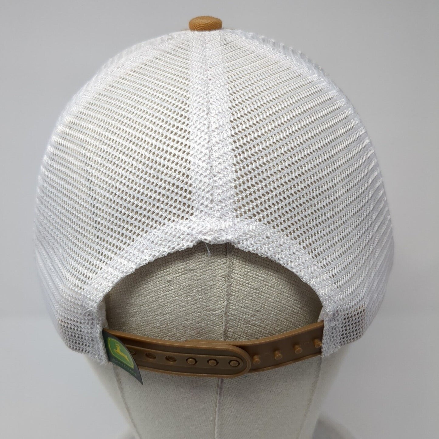 John Deere Mesh Back Trucker Hat Brown One Size Embroidered Adjustable