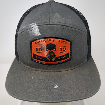 Richardson 5 Panel Gray One Size Mesh Snapback American Proud Diesel Power Hat