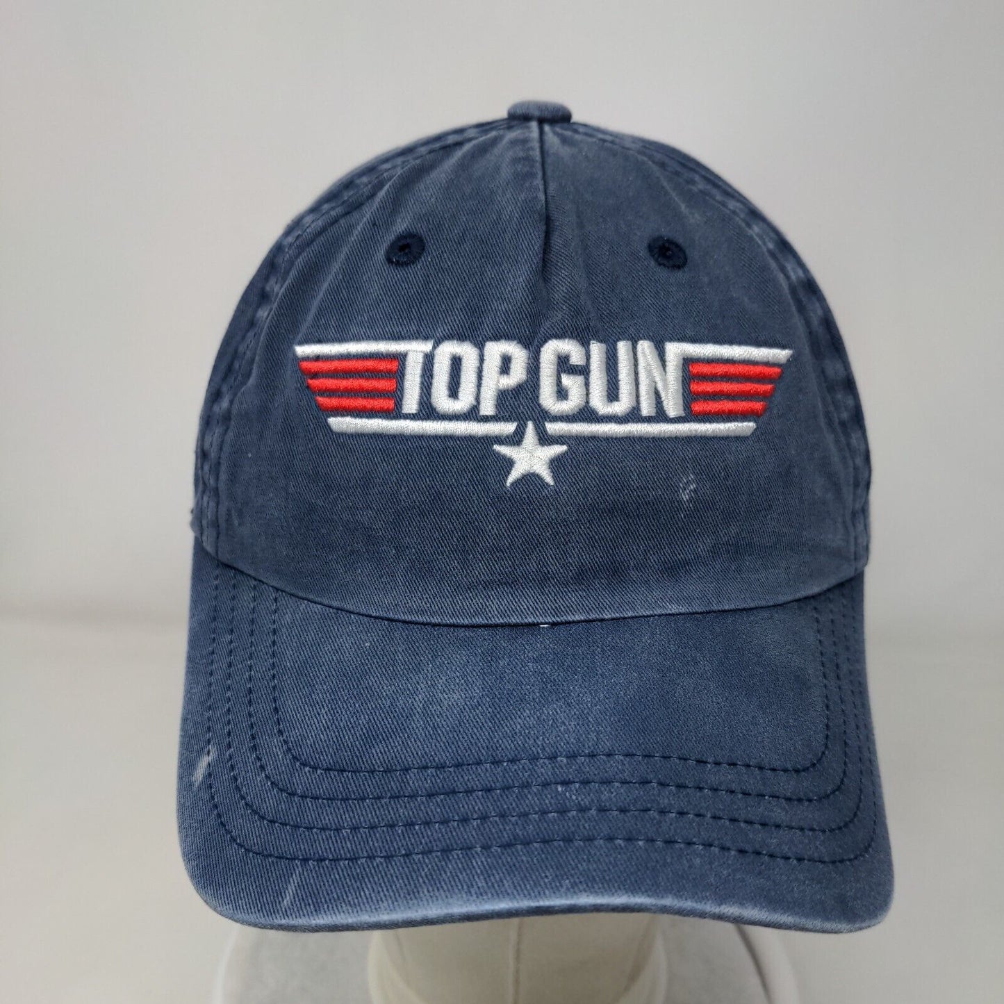 Top Gun Youth Snapback Hat Blue OSFM Adjustable Embroidered Vented Holes 6 Panel