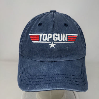 Top Gun Youth Snapback Hat Blue OSFM Adjustable Embroidered Vented Holes 6 Panel