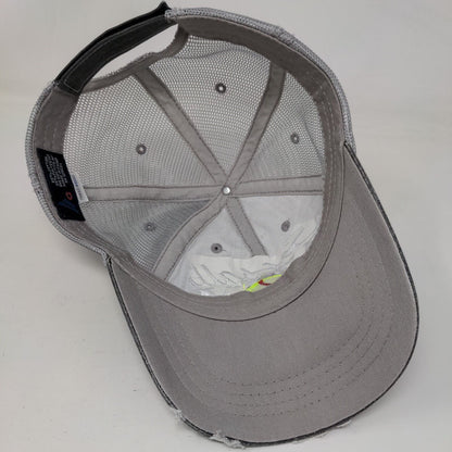 Softball Mom Strapback Trucker Hat Gray OSFA Adjustable Mesh Back Distressed