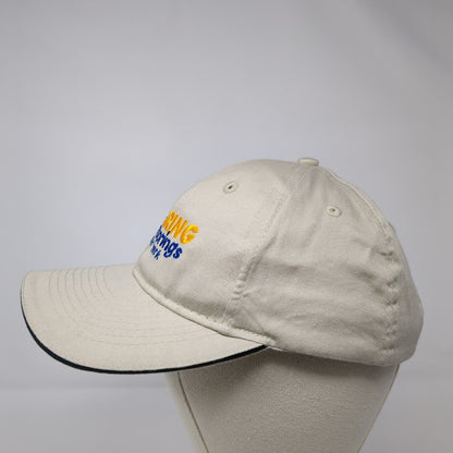 Roaring Springs Water Park Strapback Hat Tan OSFA Embroidered 6 Panel