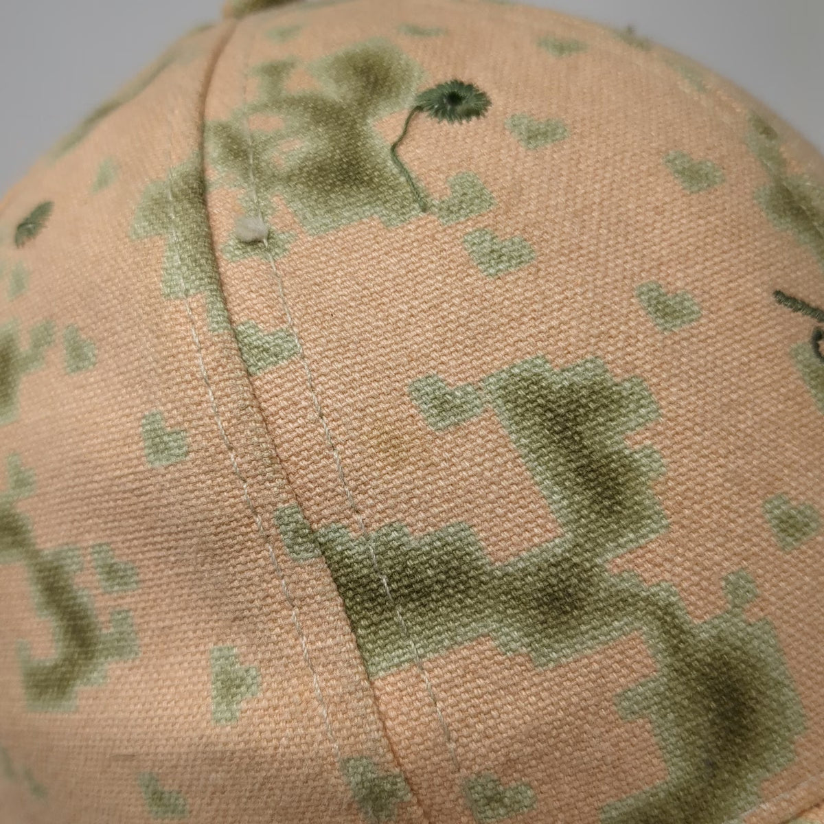 Stussy Snapback Orange One Size Digital Camo Skull Logo Canvas Hat 6 Panel
