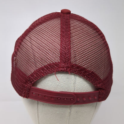 Isla Mujeres Snapback Trucker Hat Red OSFA Mesh Back Embroidered