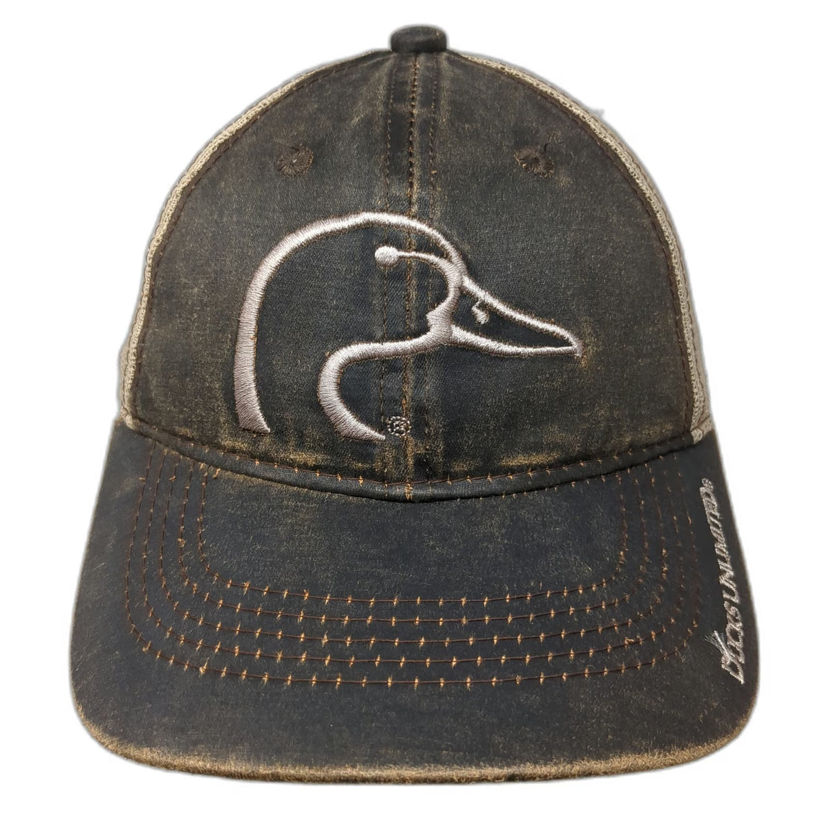Ducks Unlimited Baseball Cap Brown OSFM Mesh Back Distressed Logo Adjustable Hat
