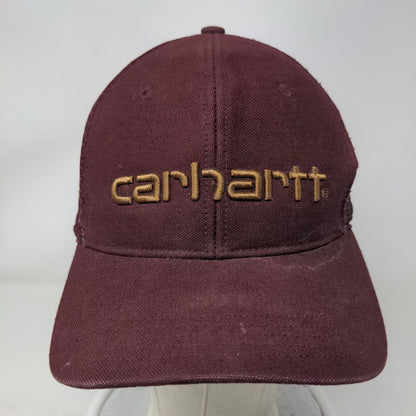 Carhartt Snapback Mesh Back Trucker Hat Red OSFA Embroidered 6 Panel