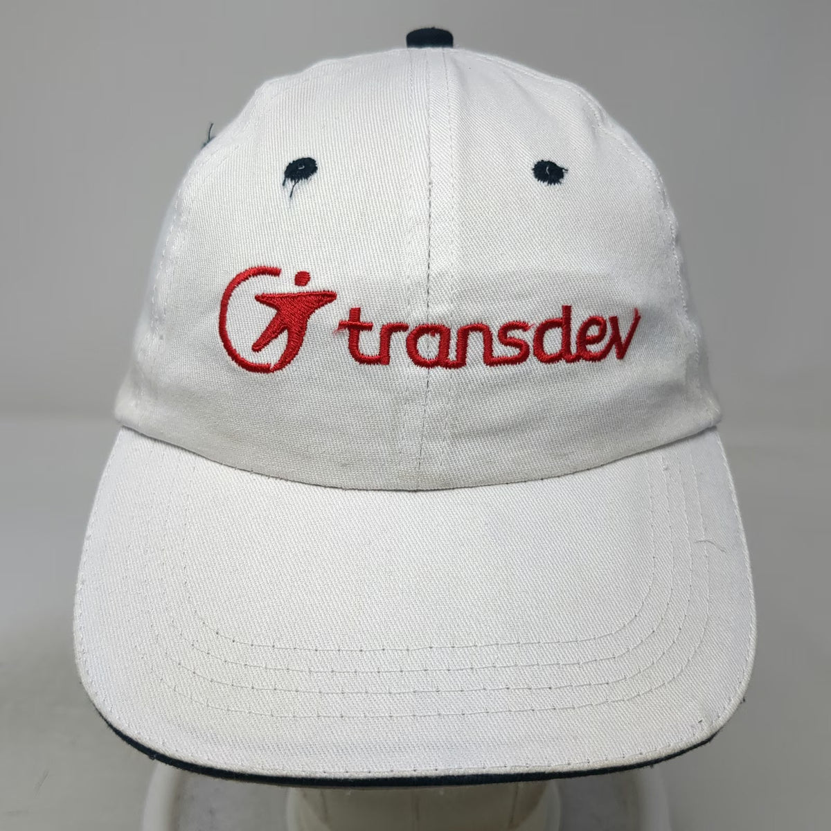HitWear Transdev Baseball Cap White OSFM Red Embroidered Adjustable Strap Hat