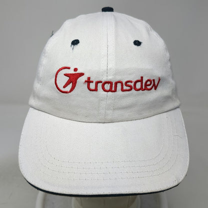 HitWear Transdev Baseball Cap White OSFM Red Embroidered Adjustable Strap Hat