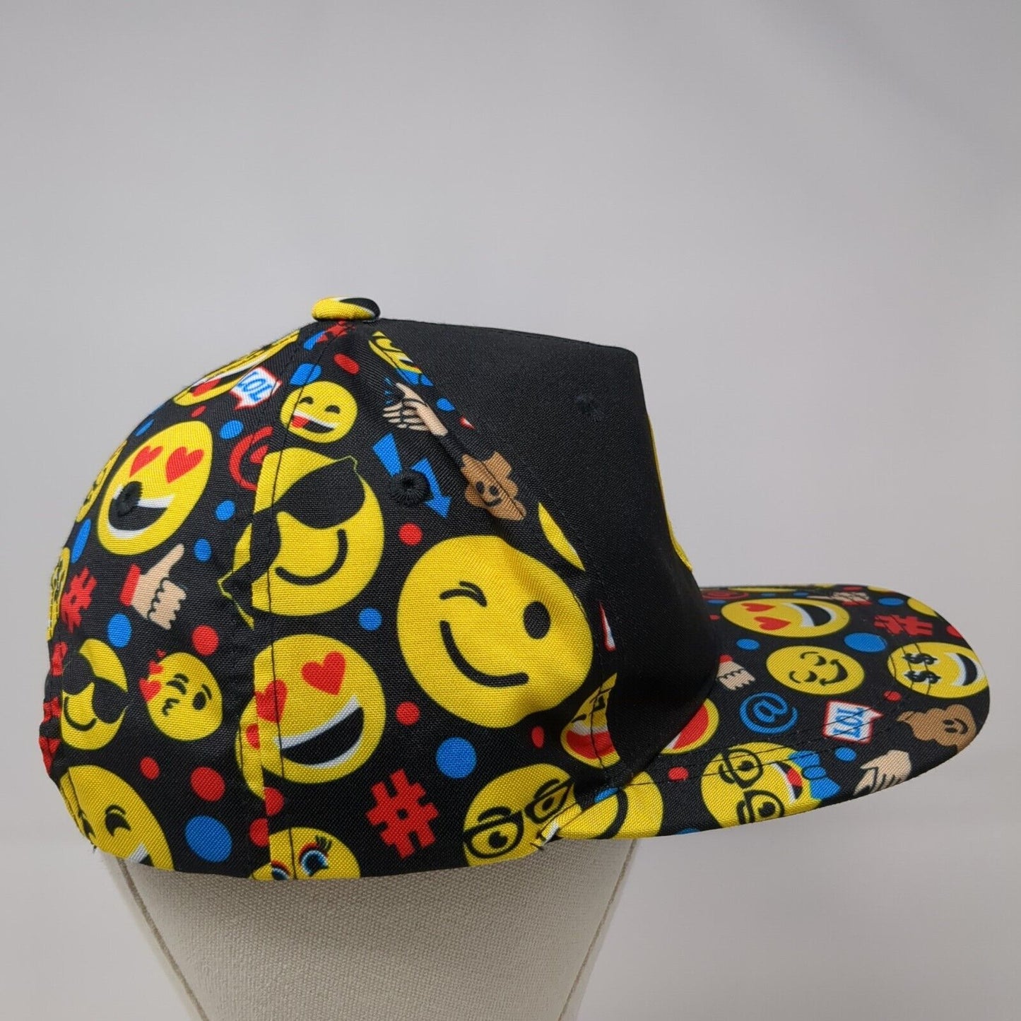 Emoji Smiley Face Snapback Hat Multicolor OSAdjust able Embroidered 6 Panel