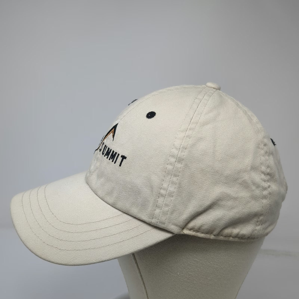 Hyp Baseball Cap Beige One Size Side Zipper Pocket Mountain Logo Cotton Hat