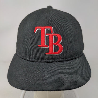 Tampa Bay Rays Fitted Hat Black 7 1/8 Embroidered Logo New Era 59Fifty